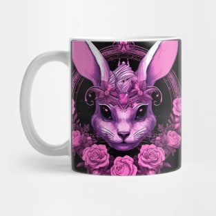 Pink Rabbit With Roses Mug